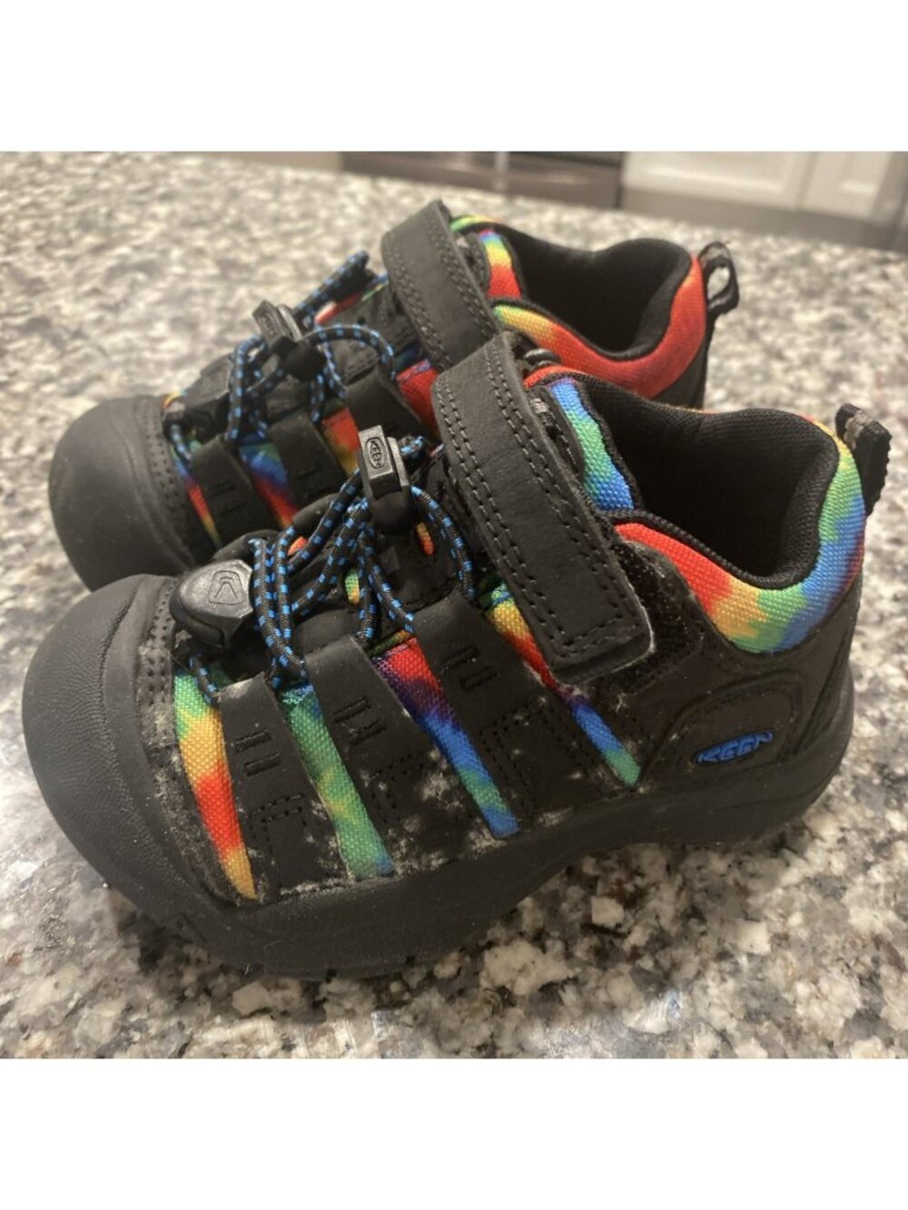 KEEN Kids Newport Shoe Casual Sneaker, Black/Original Tie Dye, 8 US  TODDLER